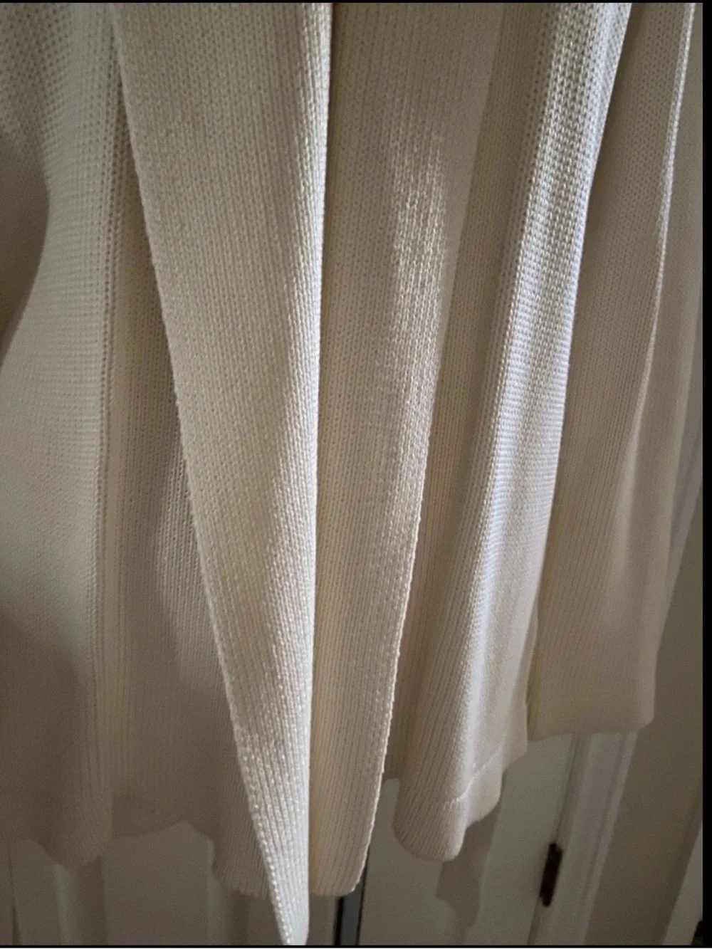 Ralph Lauren M Ivory Open-Front Women's Long Belted Cotton Cardigan NWT $99.50
